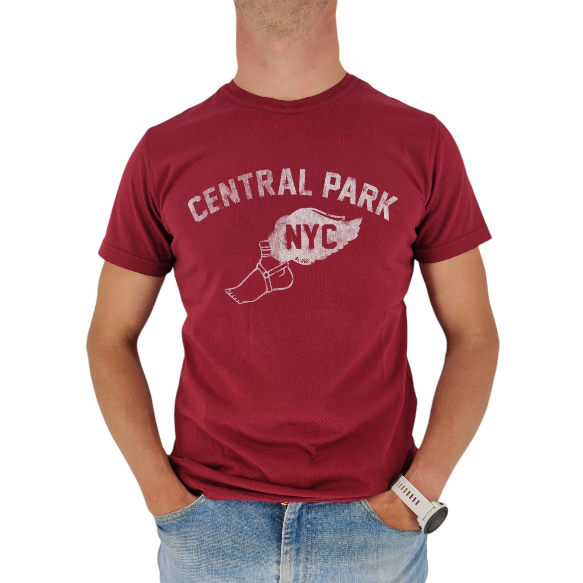 Bl'Ker | T-shirt Central Park Uomo Burgundy - Fabbrica Ski Sises