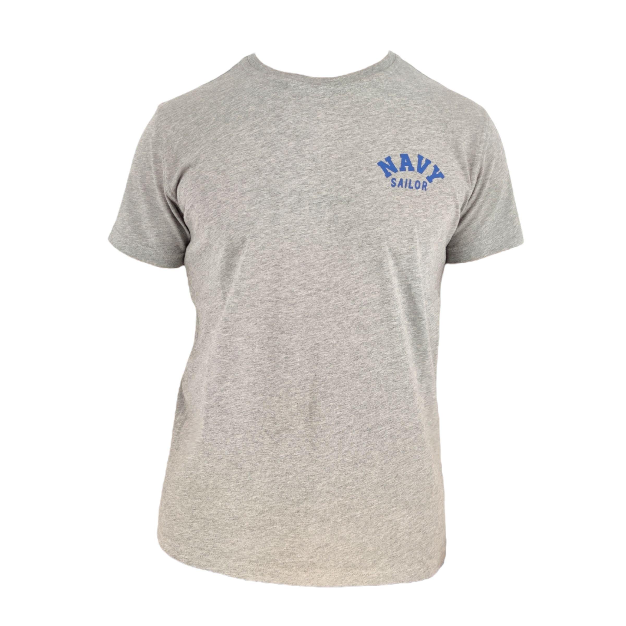 Bl'Ker | T-shirt Enjoy The Navy Uomo Grey Melange - Fabbrica Ski Sises