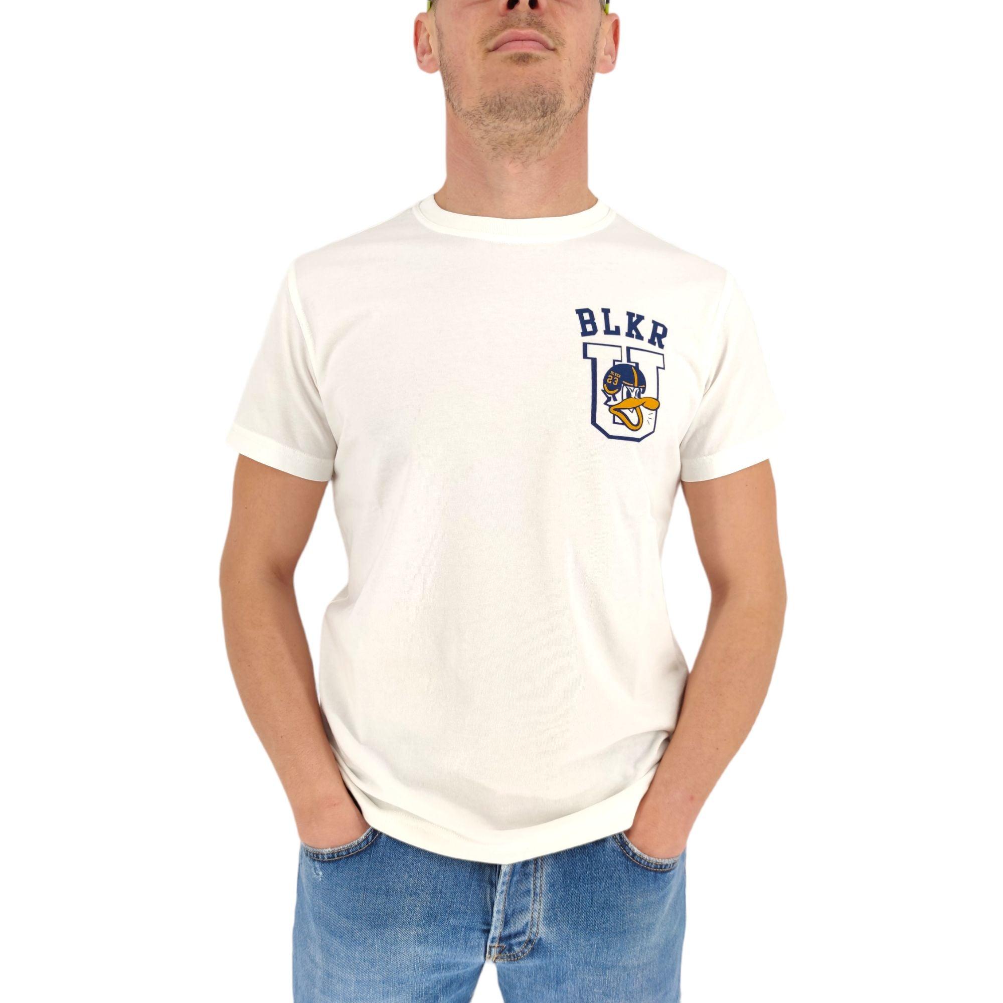 Bl'Ker | T-shirt Footbal Duck Uomo White - Fabbrica Ski Sises