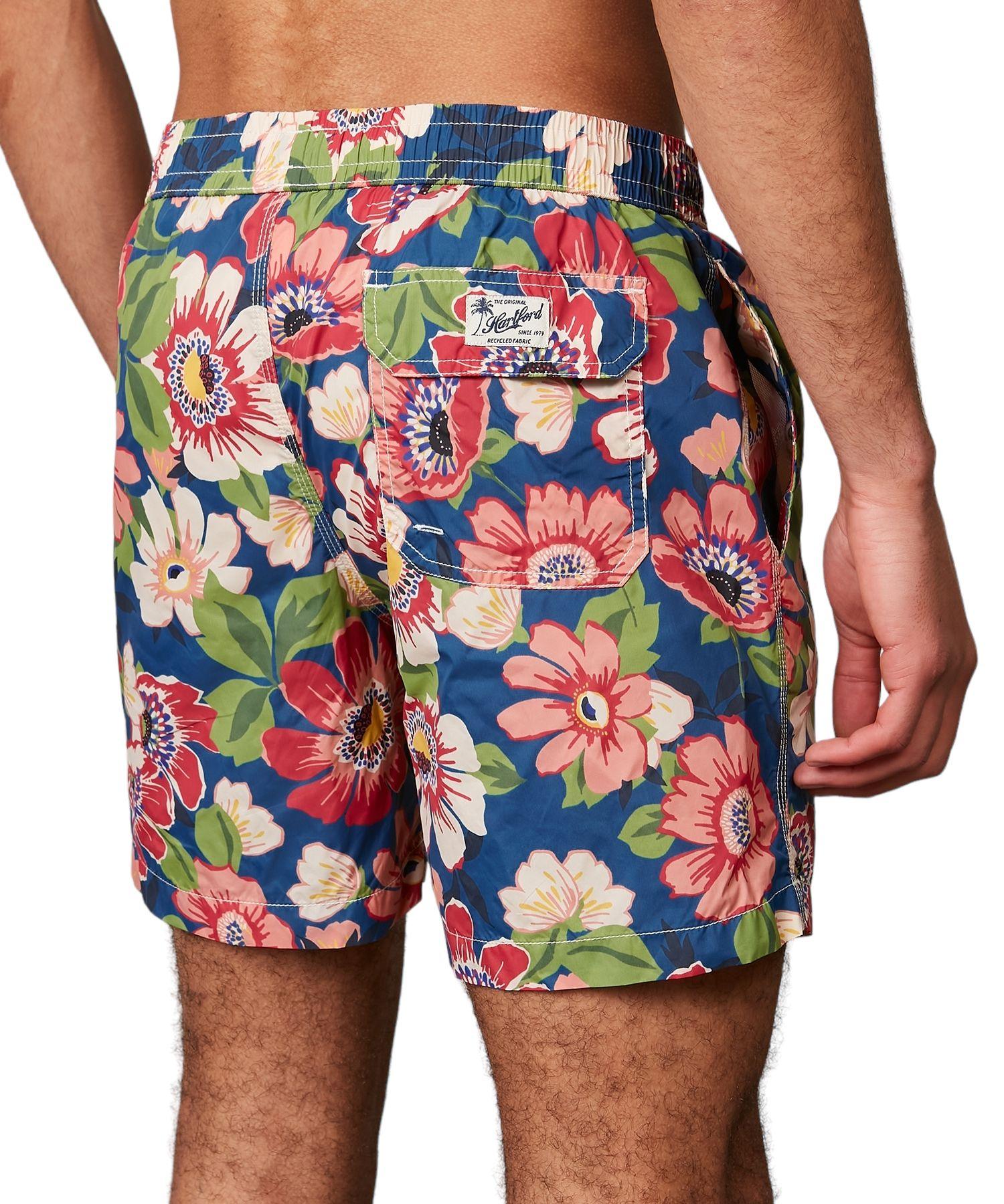 Hartford | Costume Swim Uomo Indigo Blue Flowers Print - Fabbrica Ski Sises