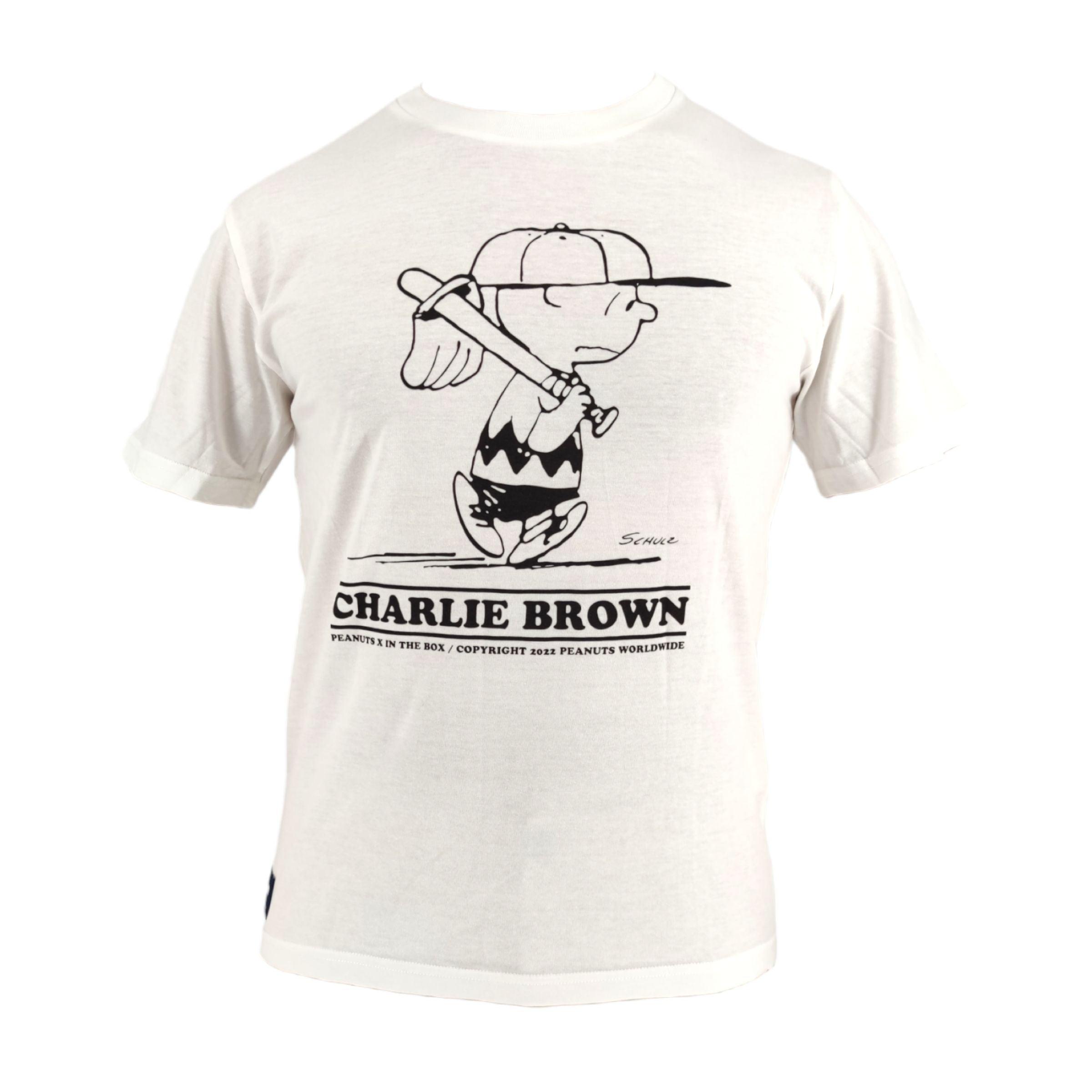 In The Box | T-shirt Charlie Brown Baseball Garment Dyed Uomo Panna - Fabbrica Ski Sises