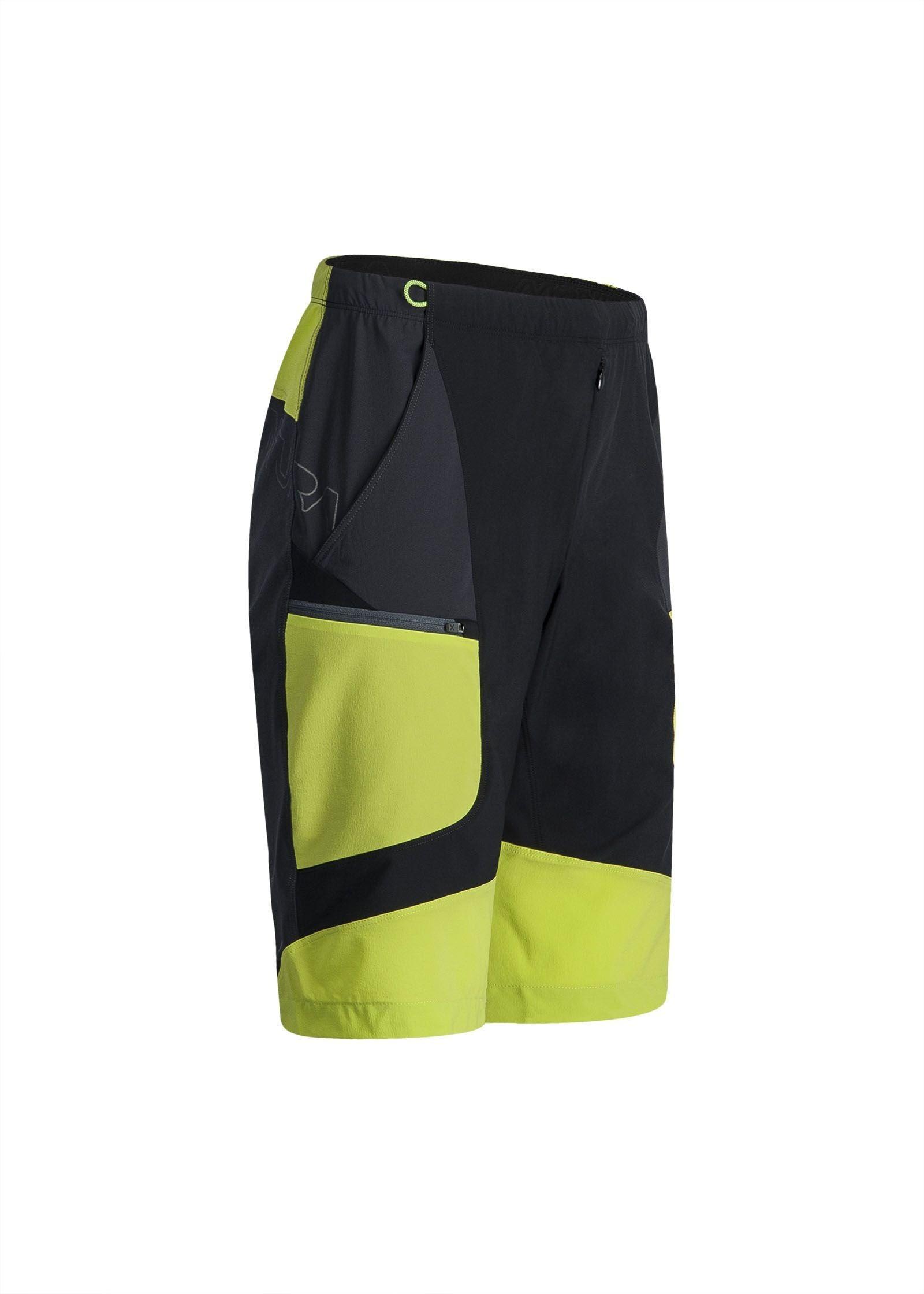 Montura | Pantaloncini Block Light Uomo Nero/Verde Lime - Fabbrica Ski Sises