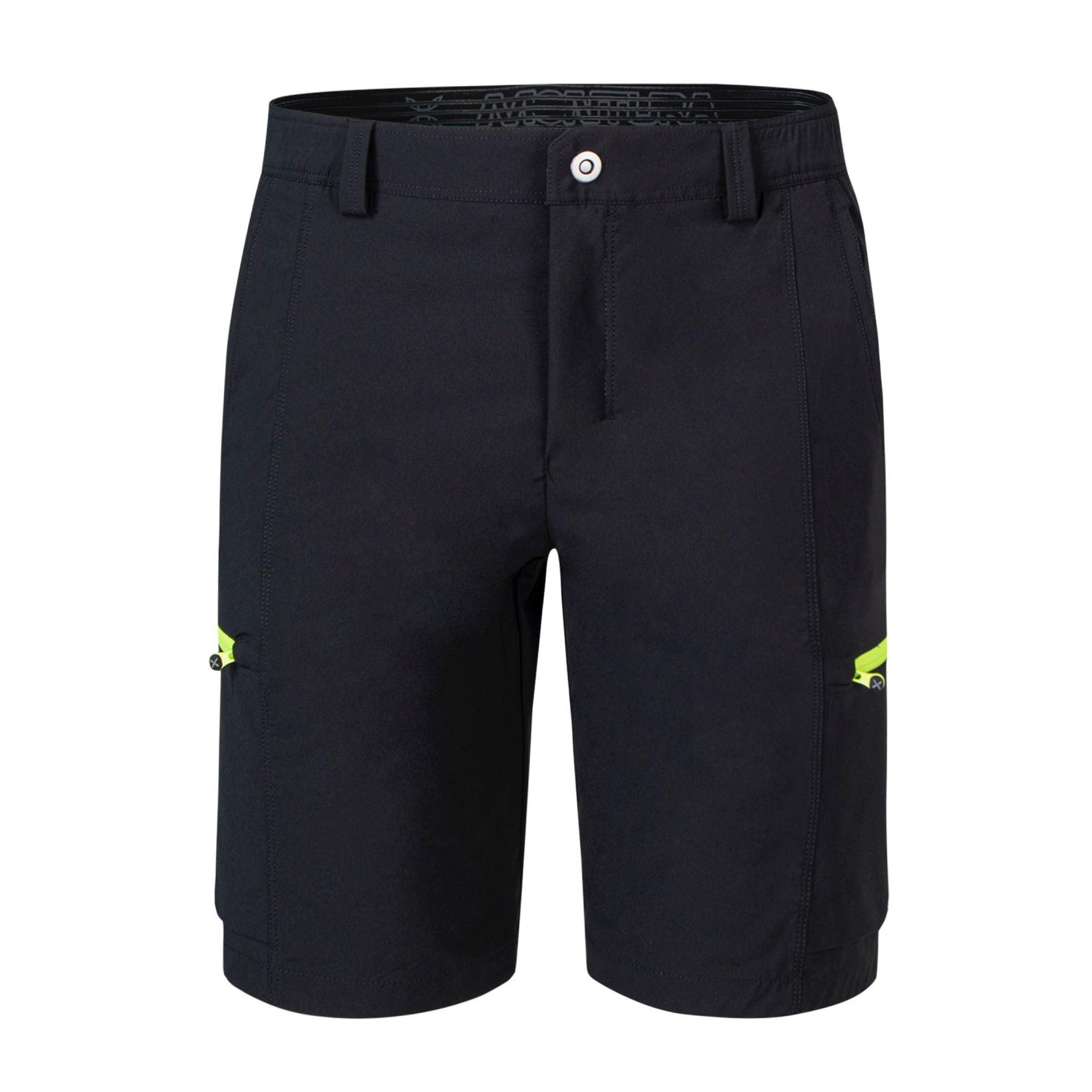Montura | Pantaloncini Stretch Light Uomo Nero/Verde Lime - Fabbrica Ski Sises