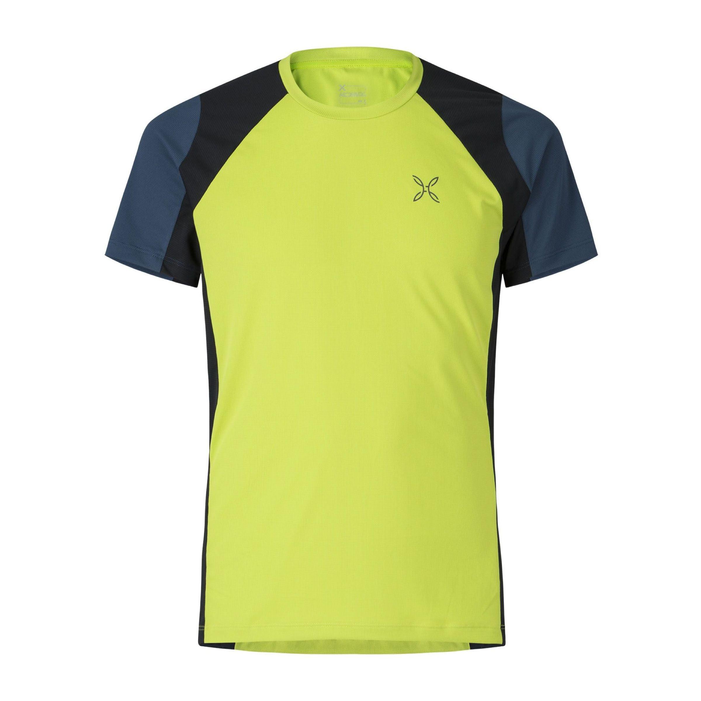 Montura | T-shirt Outdoor Choice Uomo Verde Lime/Blu Cenere - Fabbrica Ski Sises