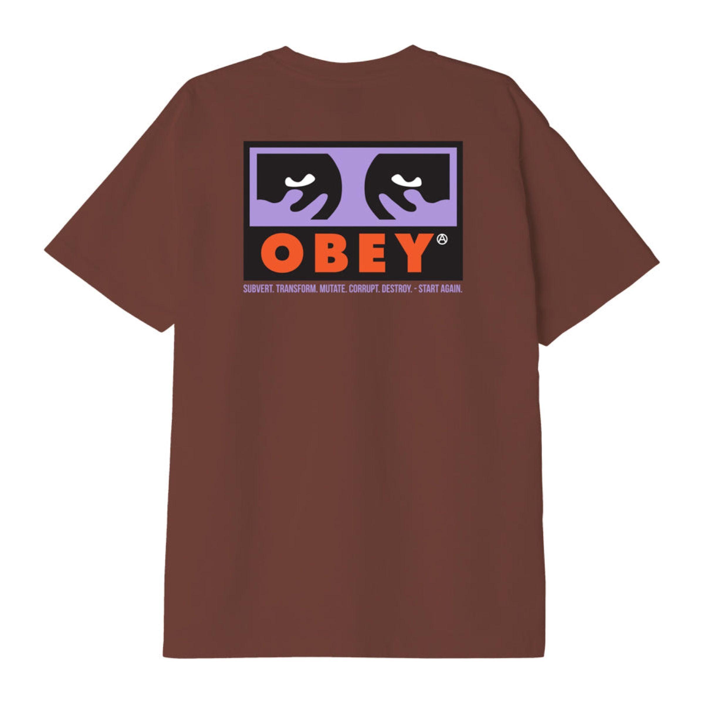 Obey | T-shirt Subvert Heavyweight Uomo Sepia - Fabbrica Ski Sises