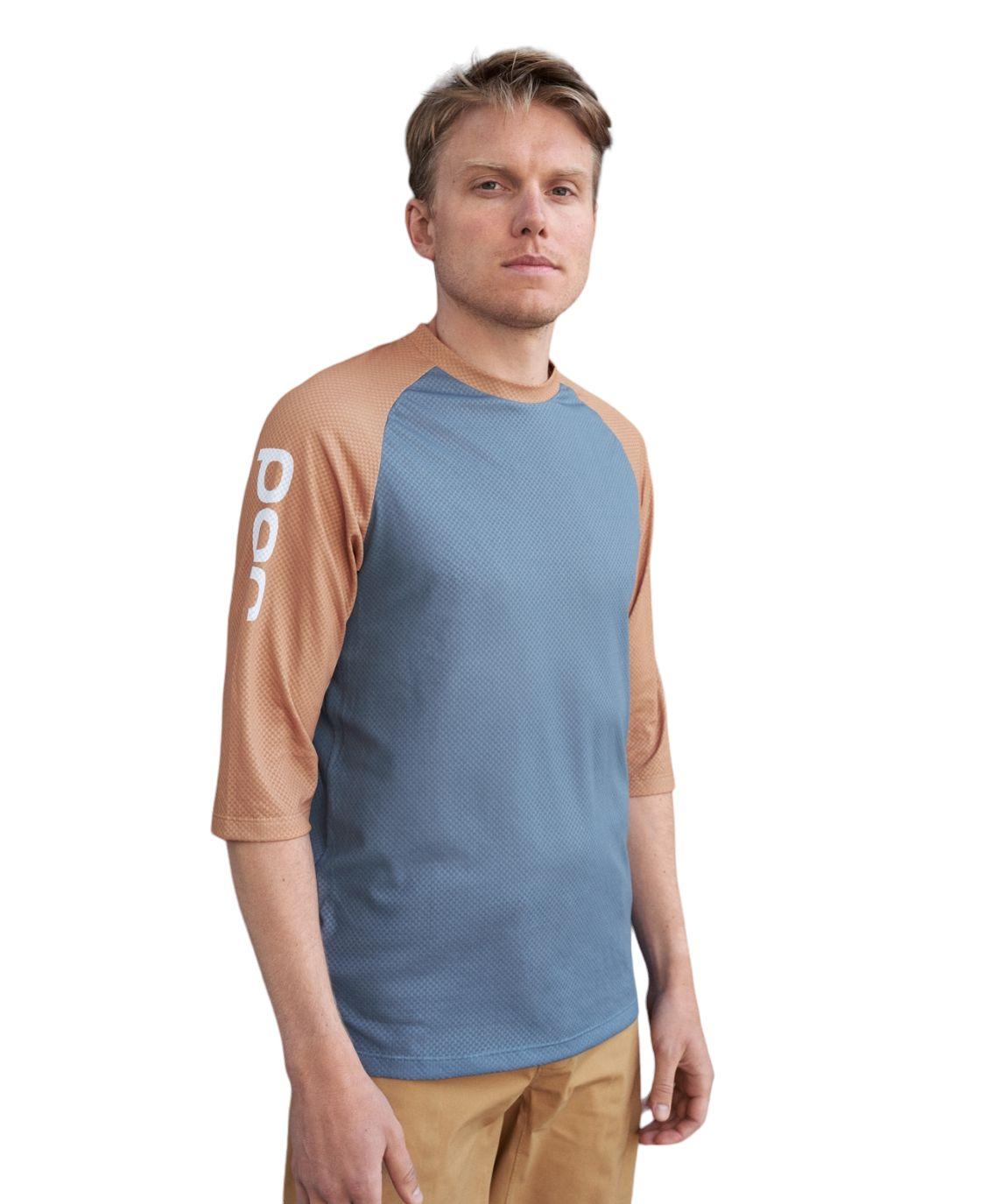 Poc | T-shirt MTB Pure 3/4 Uomo Calcite Blue/Aragonite Brown - Fabbrica Ski Sises