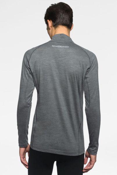 Rewoolution | T-shirt LS Half Zip Uomo Grigia - Fabbrica Ski Sises