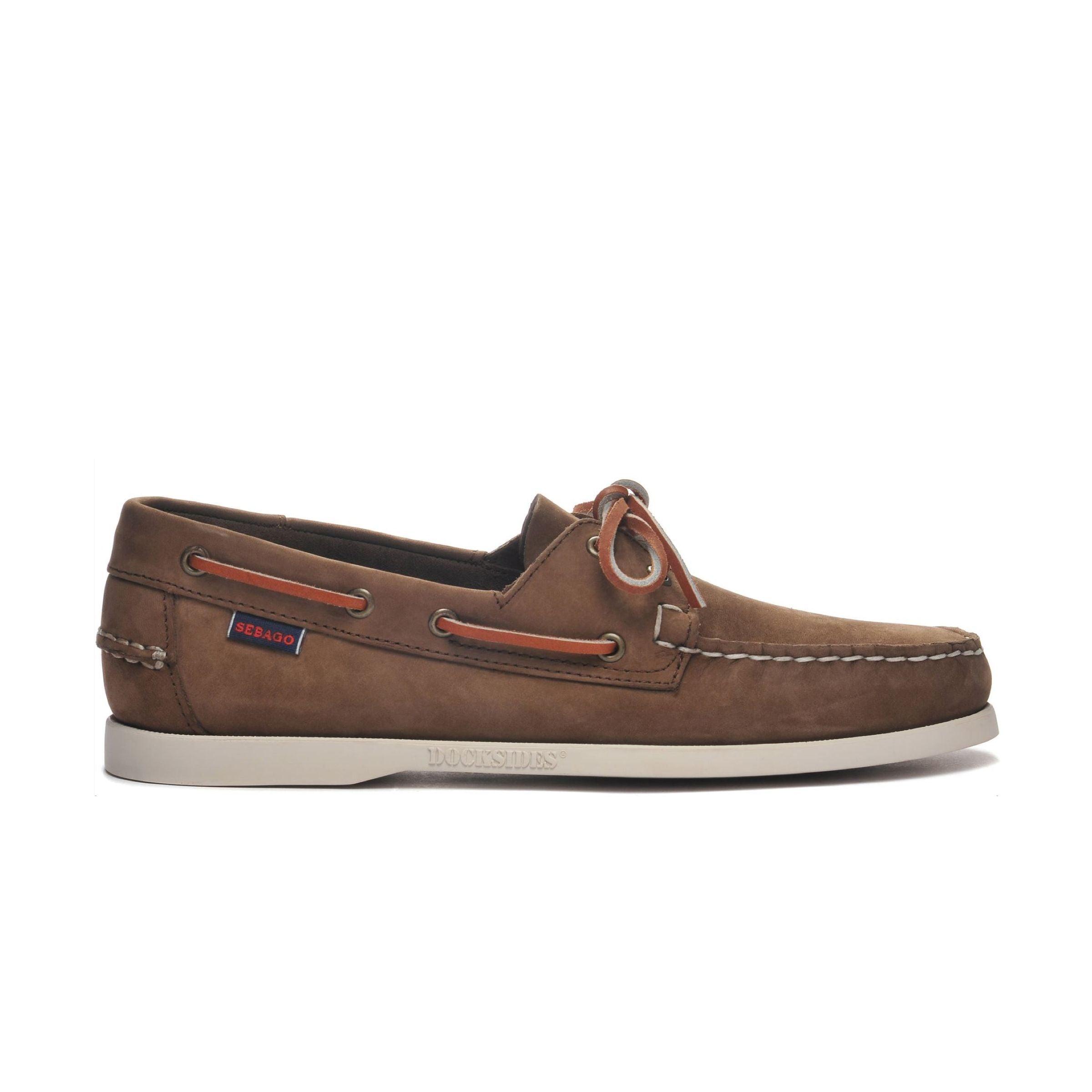 Sebago | Scarpe Docksides Portland Nubuck Uomo Dark Brown - Fabbrica Ski Sises