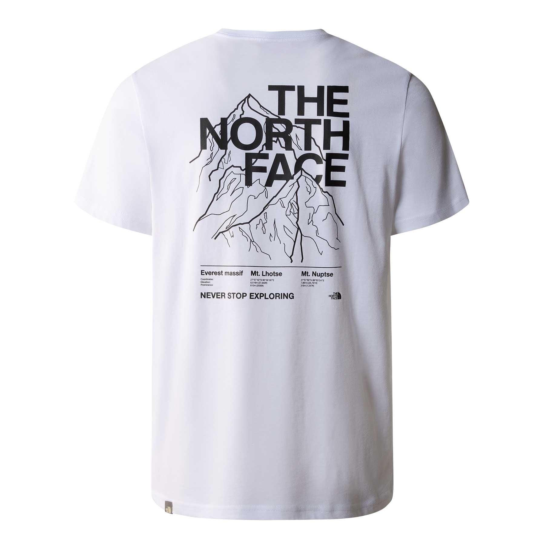 The North Face | T-shirt Mountain Outlines Uomo White/Black - Fabbrica Ski Sises