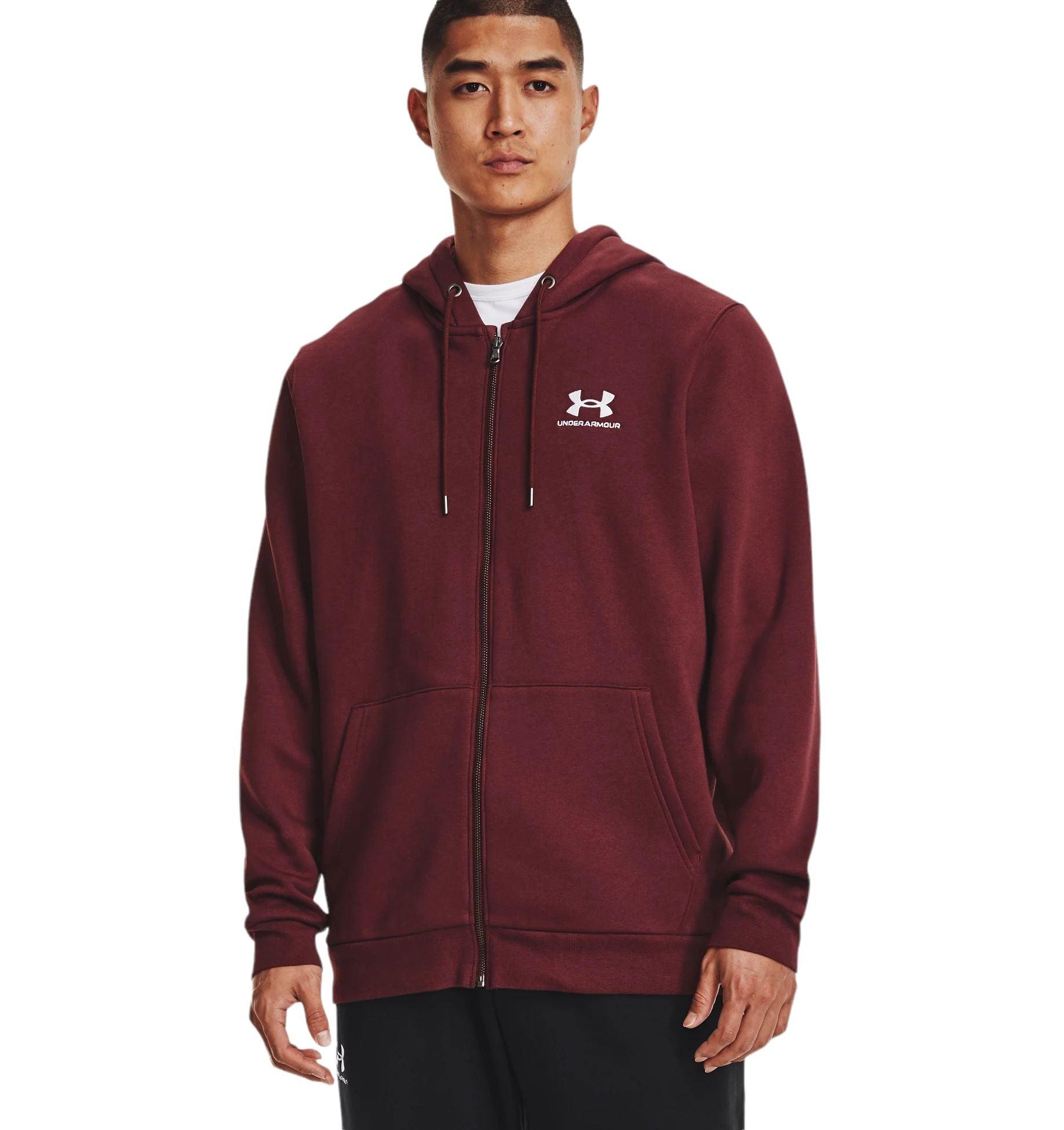 Under Armour | Maglia Essential Fleece Hoodie Uomo Chestnut Red/White - Fabbrica Ski Sises