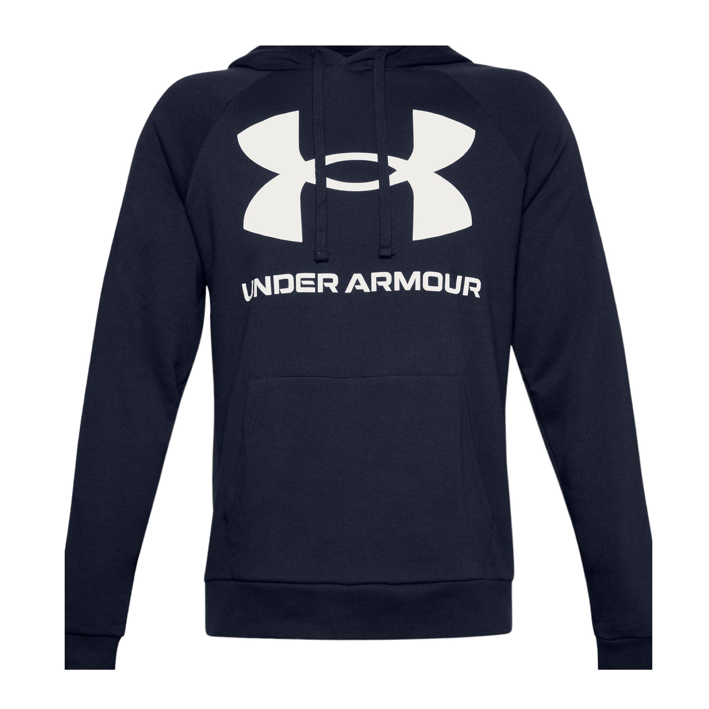 Under Armour | Maglia Rival Fleece Big Logo Hoodie Uomo Midnight Navy/Onyx White - Fabbrica Ski Sises