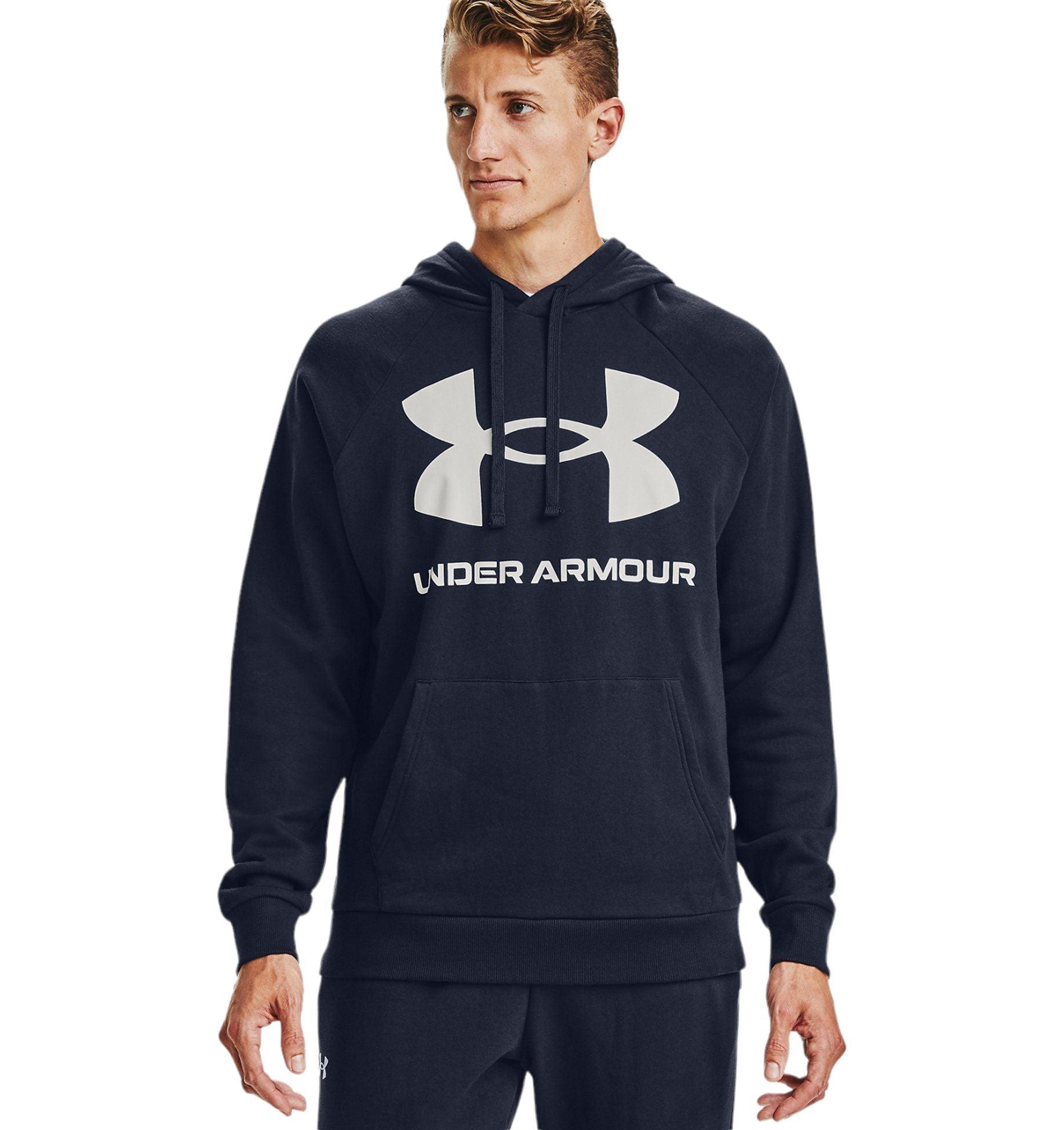 Under Armour | Maglia Rival Fleece Big Logo Hoodie Uomo Midnight Navy/Onyx White - Fabbrica Ski Sises