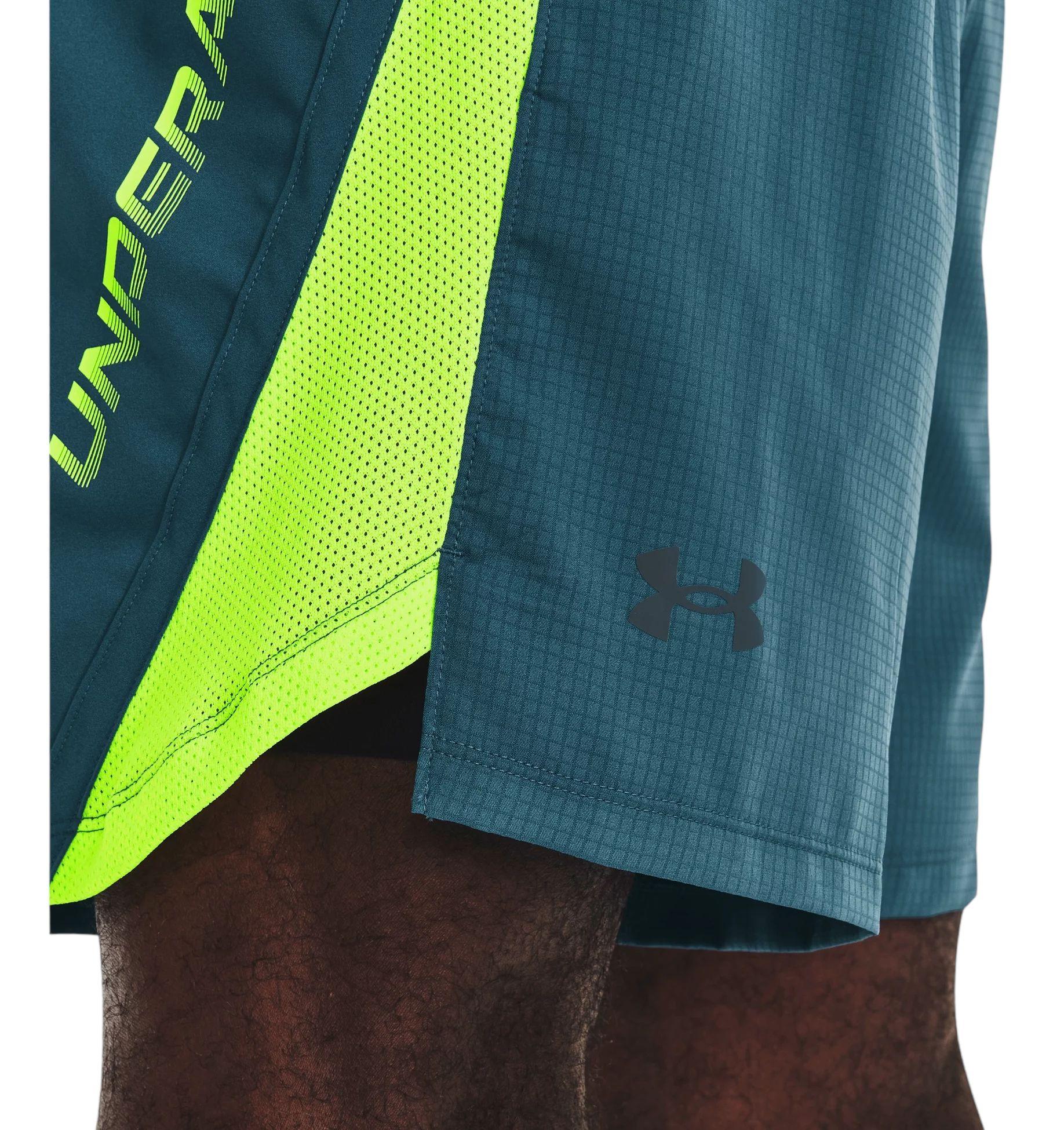 Under Armour | Pantaloncini Launch 7IN Graphic Uomo Static Blue/Lime Surge - Fabbrica Ski Sises
