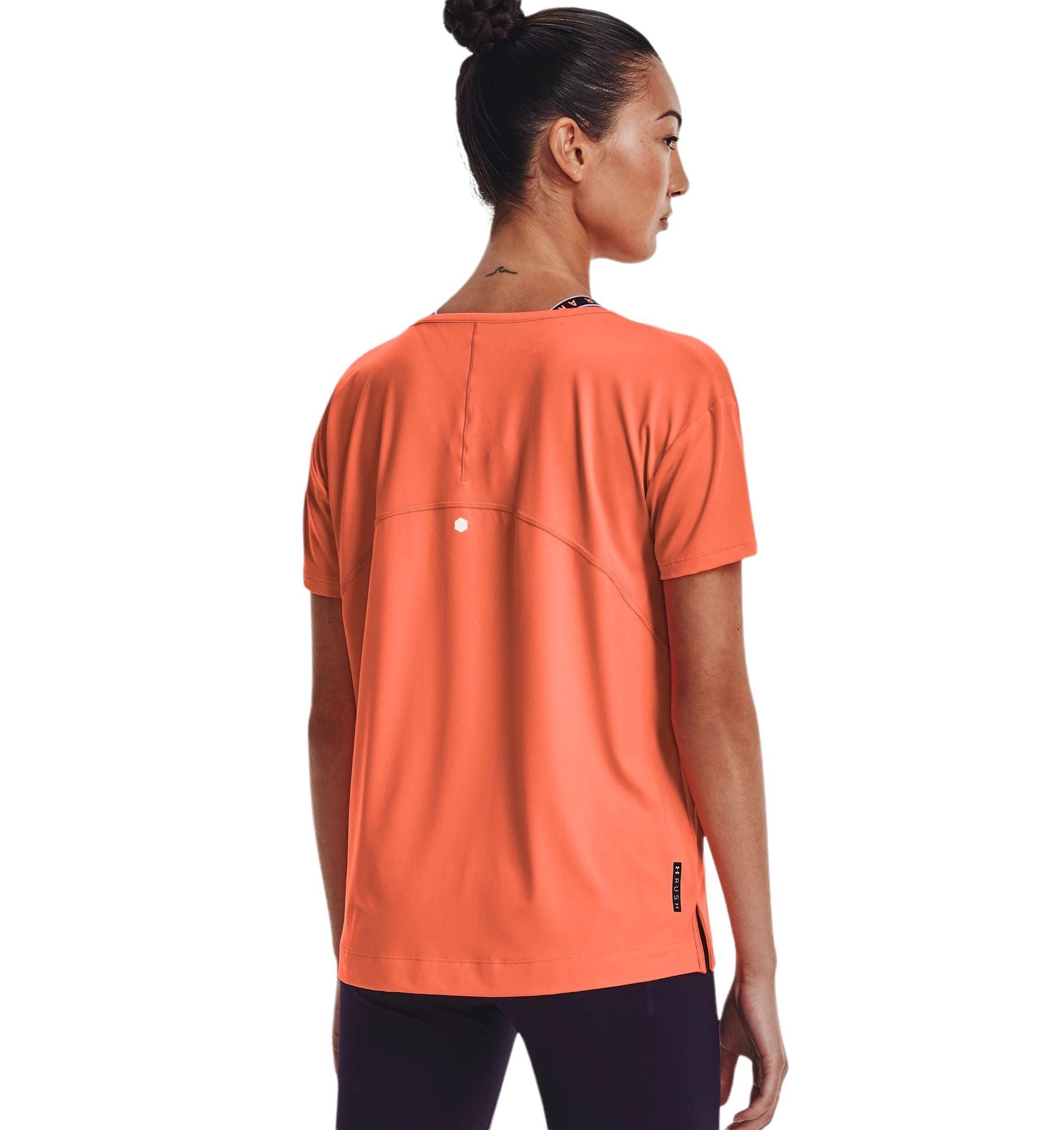 Under Armour | T-shirt Rush Energy Core Donna Eletric Tangerine /White - Fabbrica Ski Sises