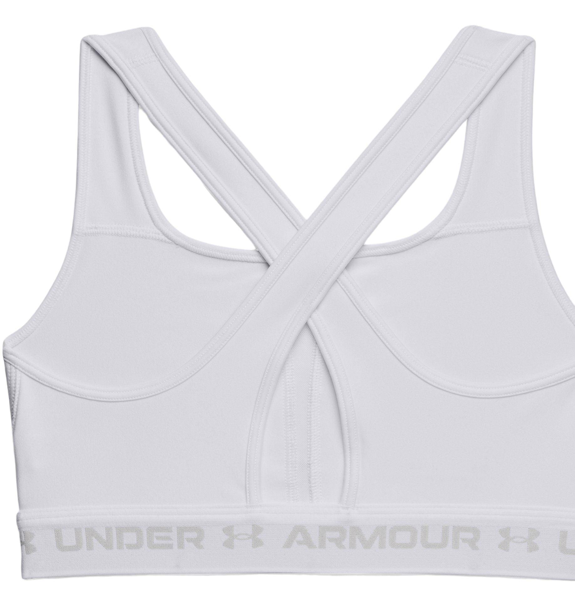 Under Armour | Top Mid Crossback Sport Donna White/Halo Gray - Fabbrica Ski Sises