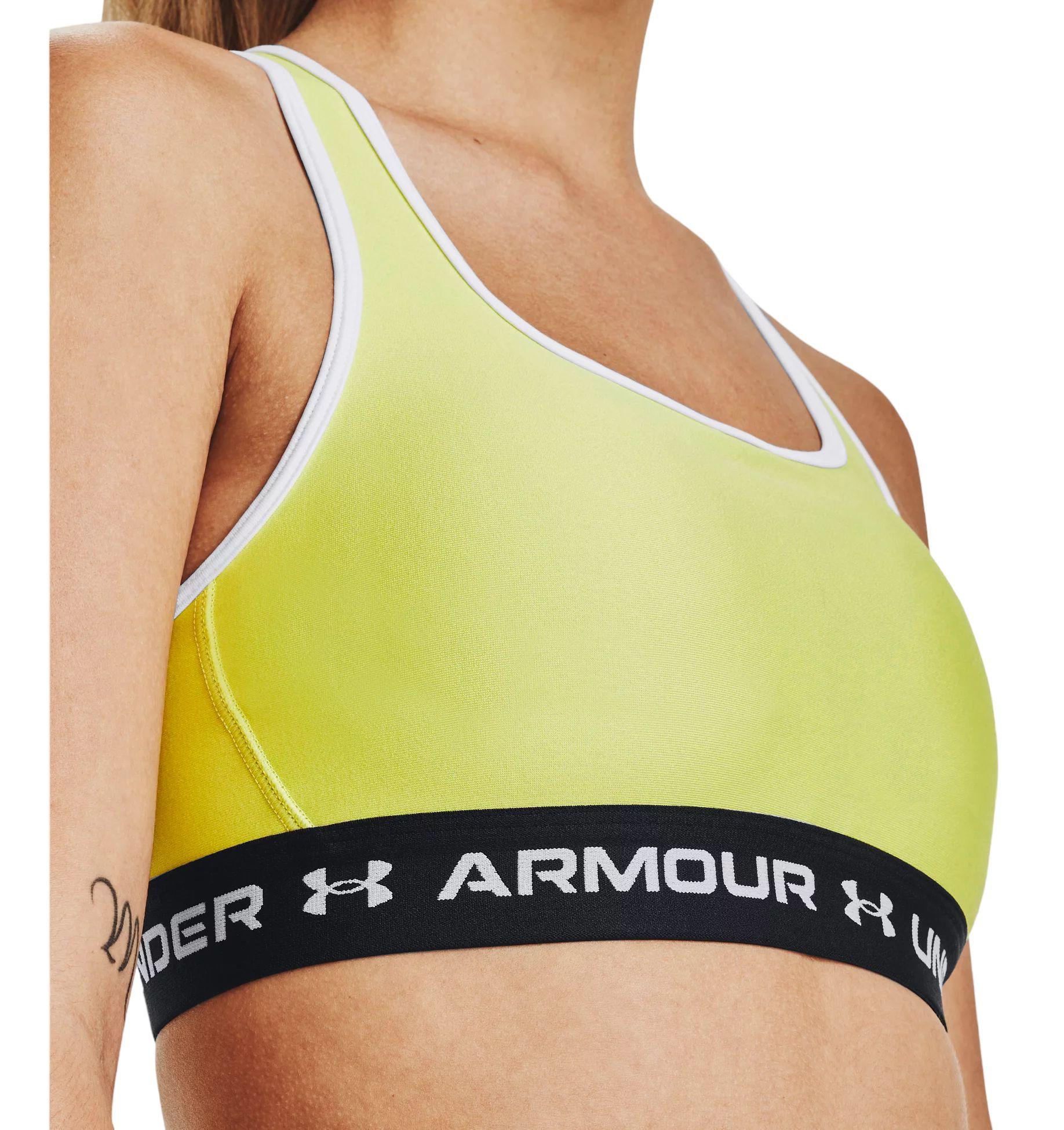 Under Armour | Top Mid Crossback Sports Bra Donna Lime Yellow/White - Fabbrica Ski Sises