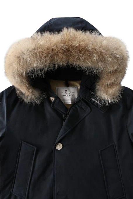 Woolrich | Giacca Arctic Detachable Fur Uomo Melton Blue - Fabbrica Ski Sises