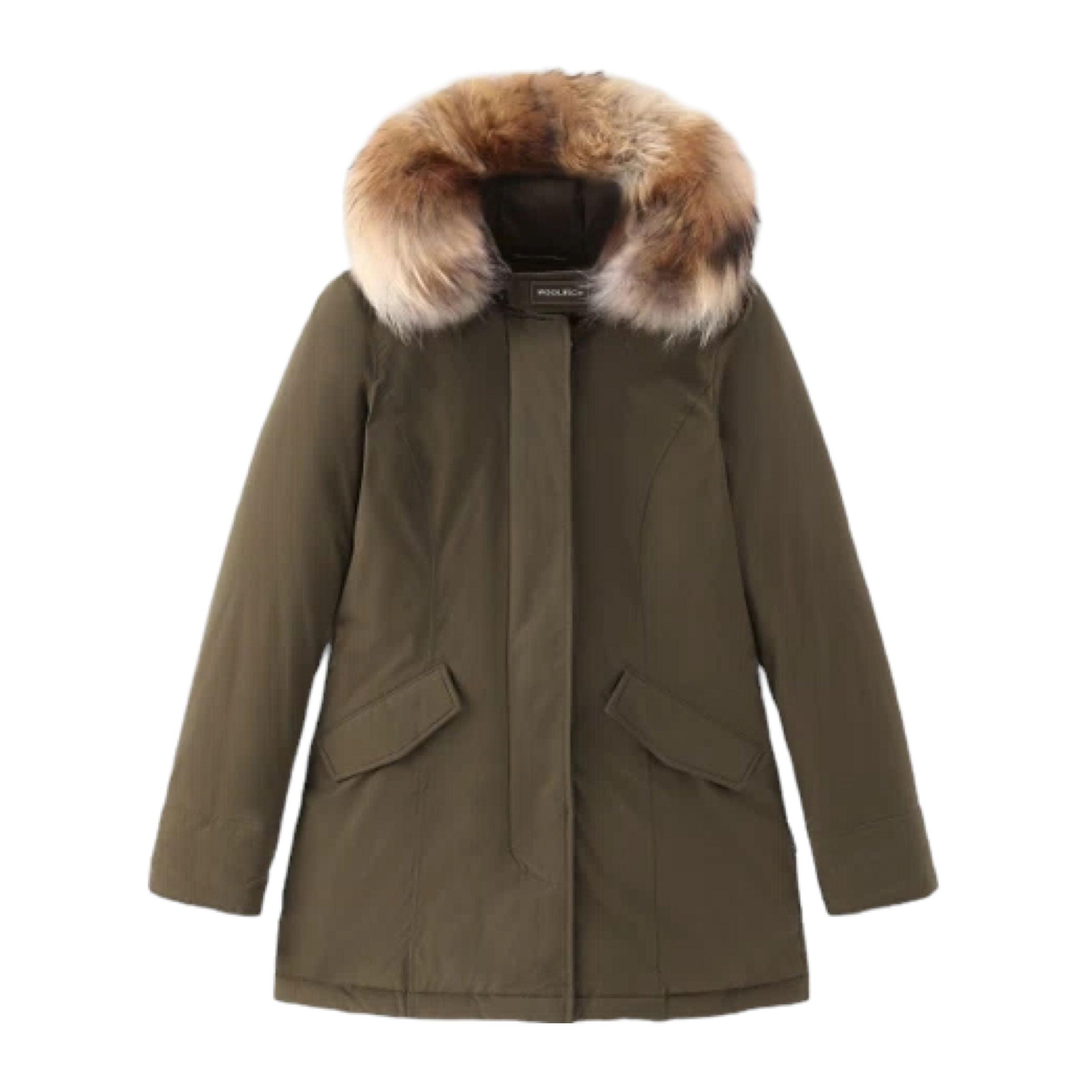 Woolrich | Giacca Luxury Arctic Raccoon Donna Dark Green - Fabbrica Ski Sises