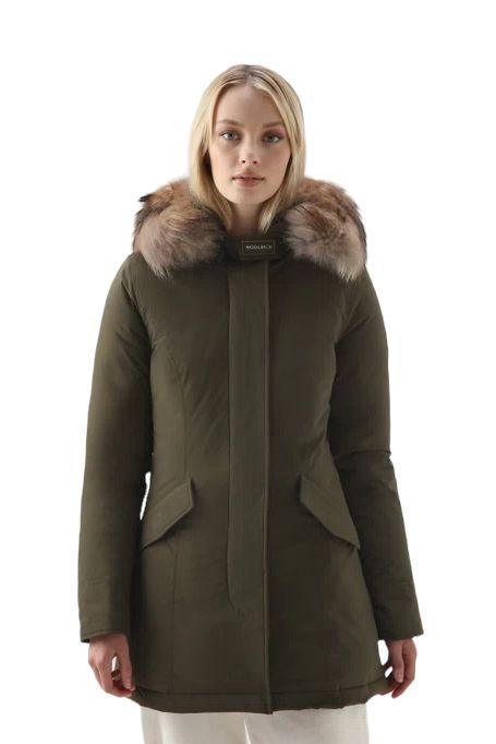 Woolrich | Giacca Luxury Arctic Raccoon Donna Dark Green - Fabbrica Ski Sises