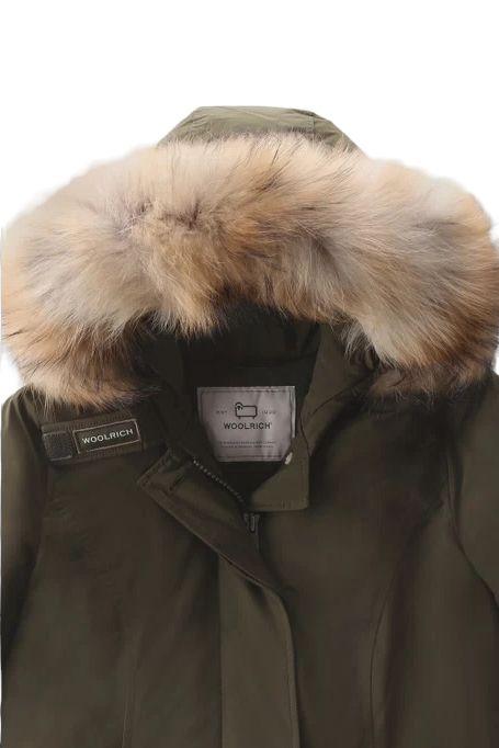 Woolrich | Giacca Luxury Arctic Raccoon Donna Dark Green - Fabbrica Ski Sises