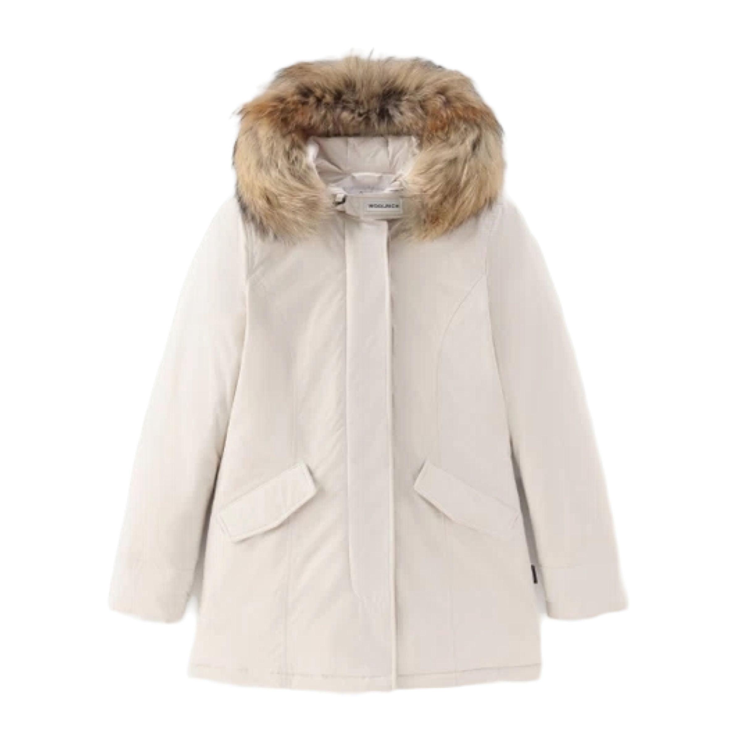 Woolrich | Giacca Luxury Arctic Raccoon Donna Milk Cream - Fabbrica Ski Sises