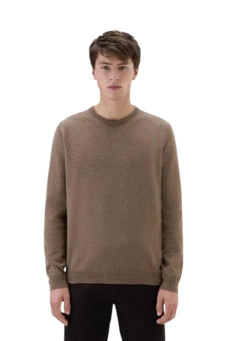 Woolrich | Maglia Merino Crewneck Uomo Taupe - Fabbrica Ski Sises